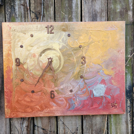 Canvas Painting Wall Clock by @LaChicaCigar